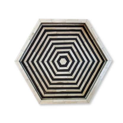 Black Hexagon Inlay Tray