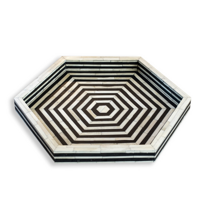 Black Hexagon Inlay Tray