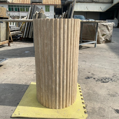 Travertine Fluted Dining Table