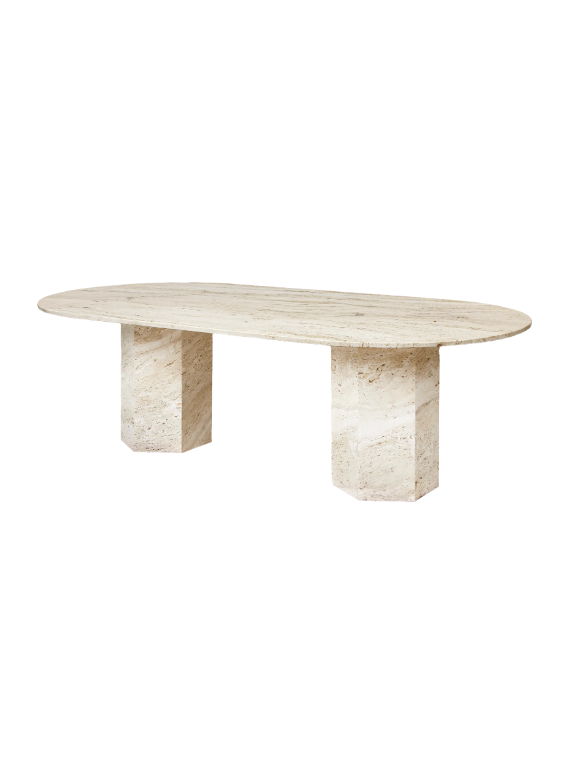 Ivory Luxe Travertine Dining Table