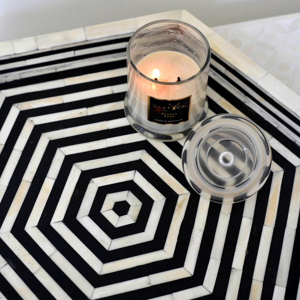 Black Hexagon Inlay Tray