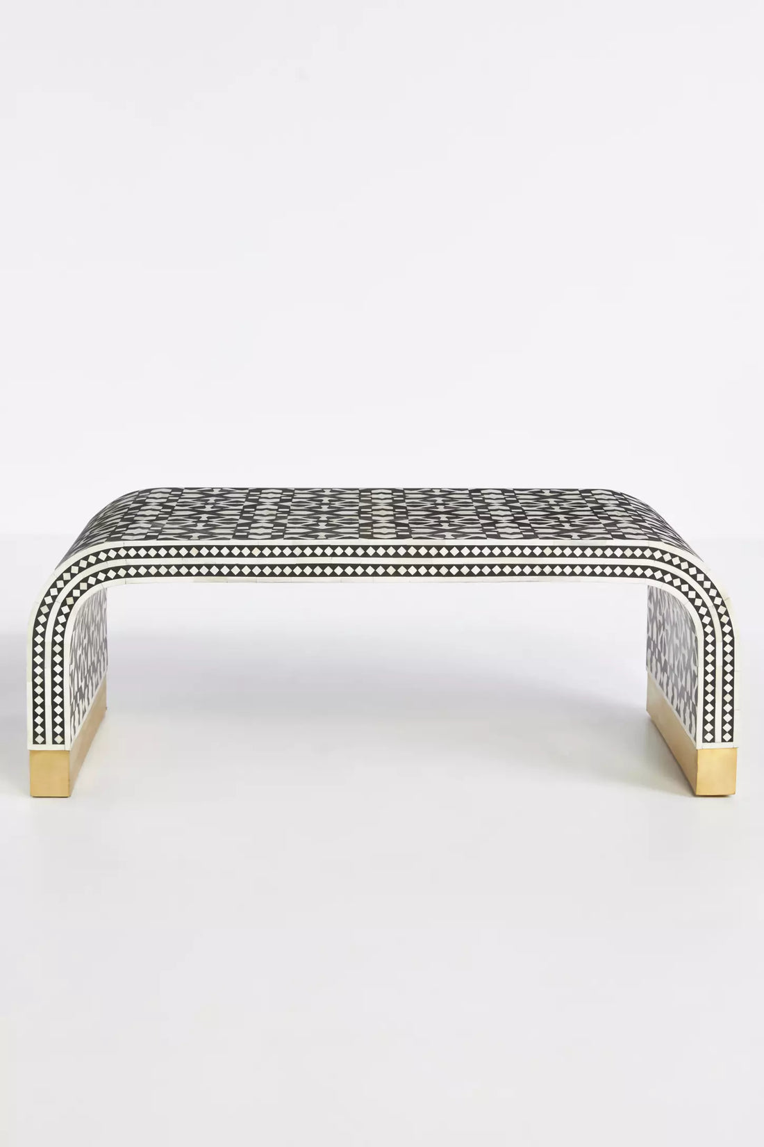 Marrakech Bone Inlay Waterfall Coffee Table in Black