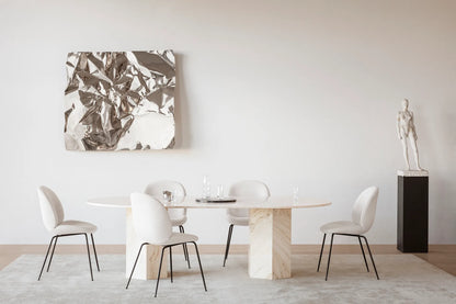 Ivory Luxe Travertine Dining Table