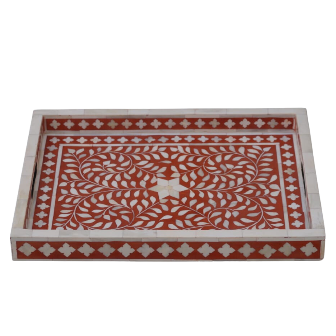 Sylvan Inlay Tray in Red Colour