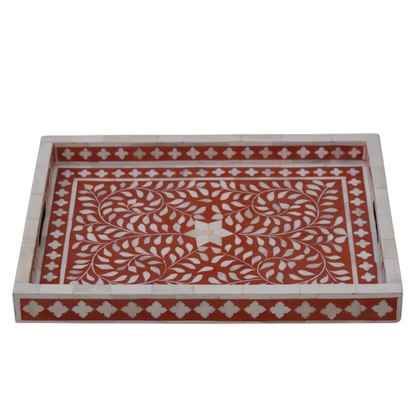 Sylvan Inlay Tray in Red Colour