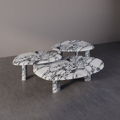 Three Musketeers Marble Coffee Table - Set of three