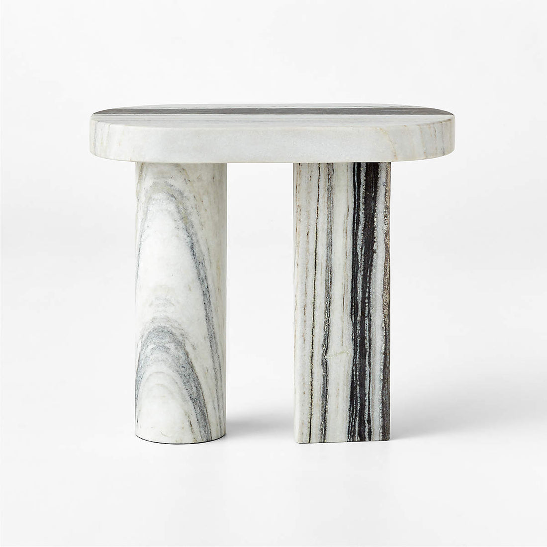 LIVELLO WHITE MARBLE SIDE TABLE