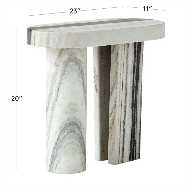 LIVELLO WHITE MARBLE SIDE TABLE