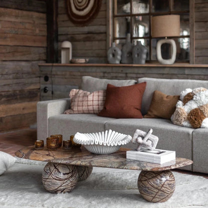 Globe Coffee Table in Rainforest Brown Marble