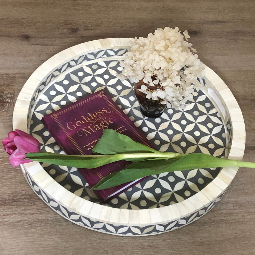 Grey Geometric Inlay Tray