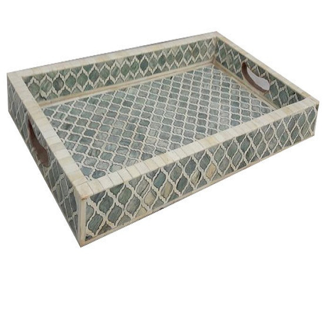 Green Moroccan Pattern Inlay Tray