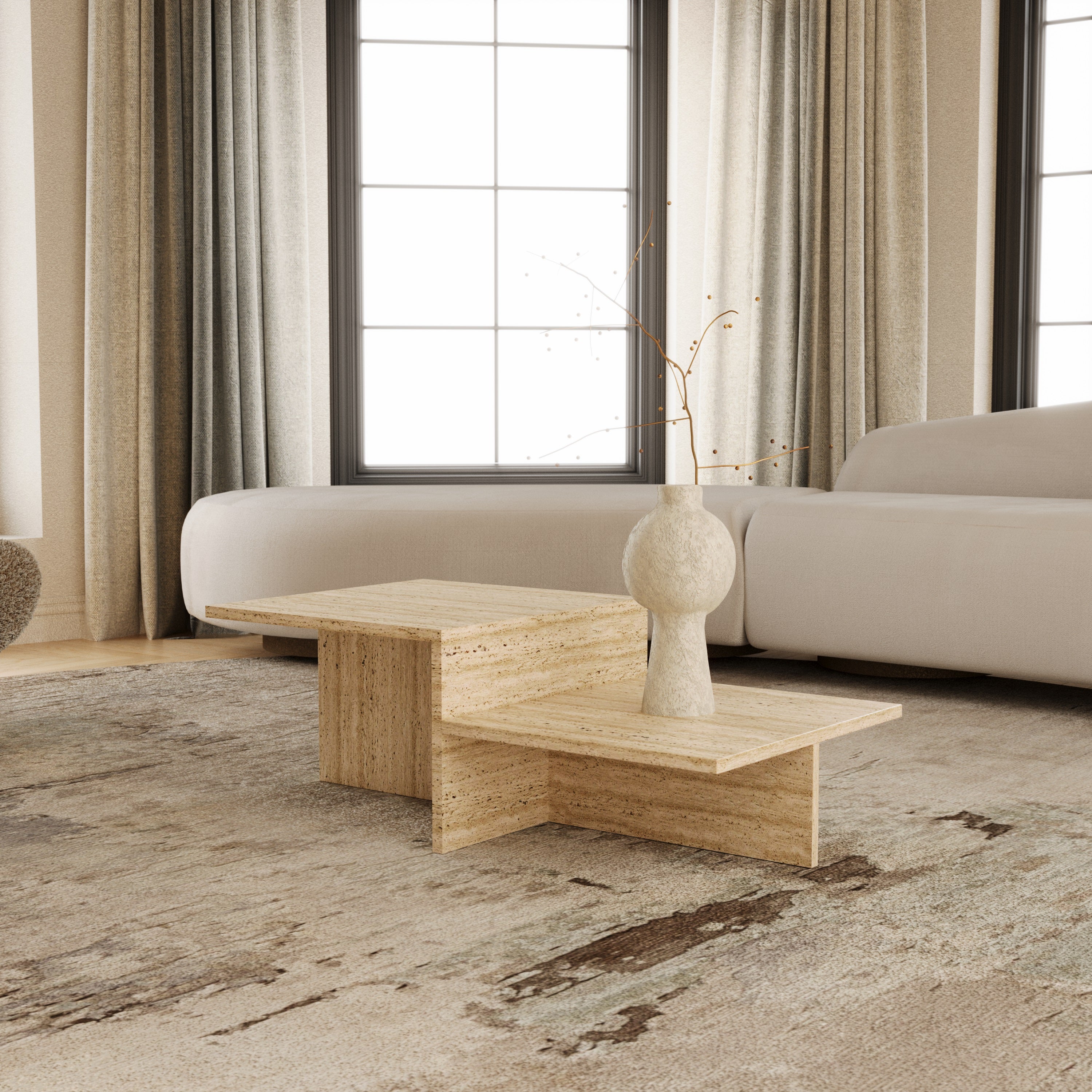 Celeste Travertine Coffee Table