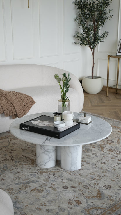 Tisbury Coffee Table in White Arabescato