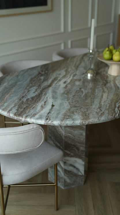 FANTASY BROWN MARBLE DINING TABLE