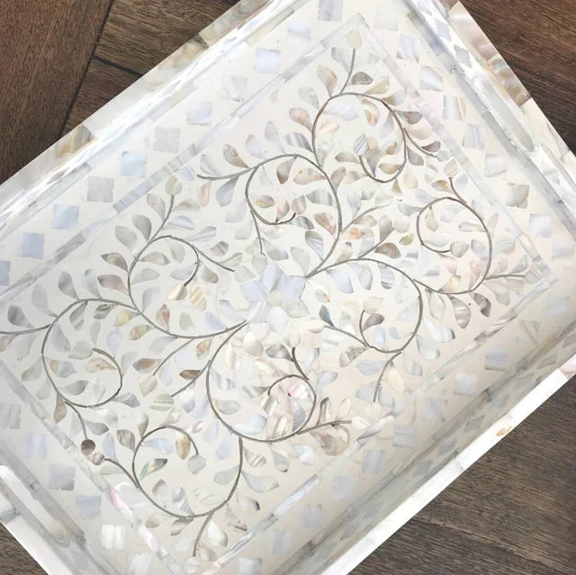 White Mother of Pearl Garden Tray