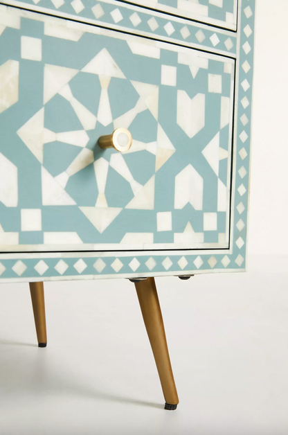 Moroccan Bone Inlay Six-Drawer Dresser