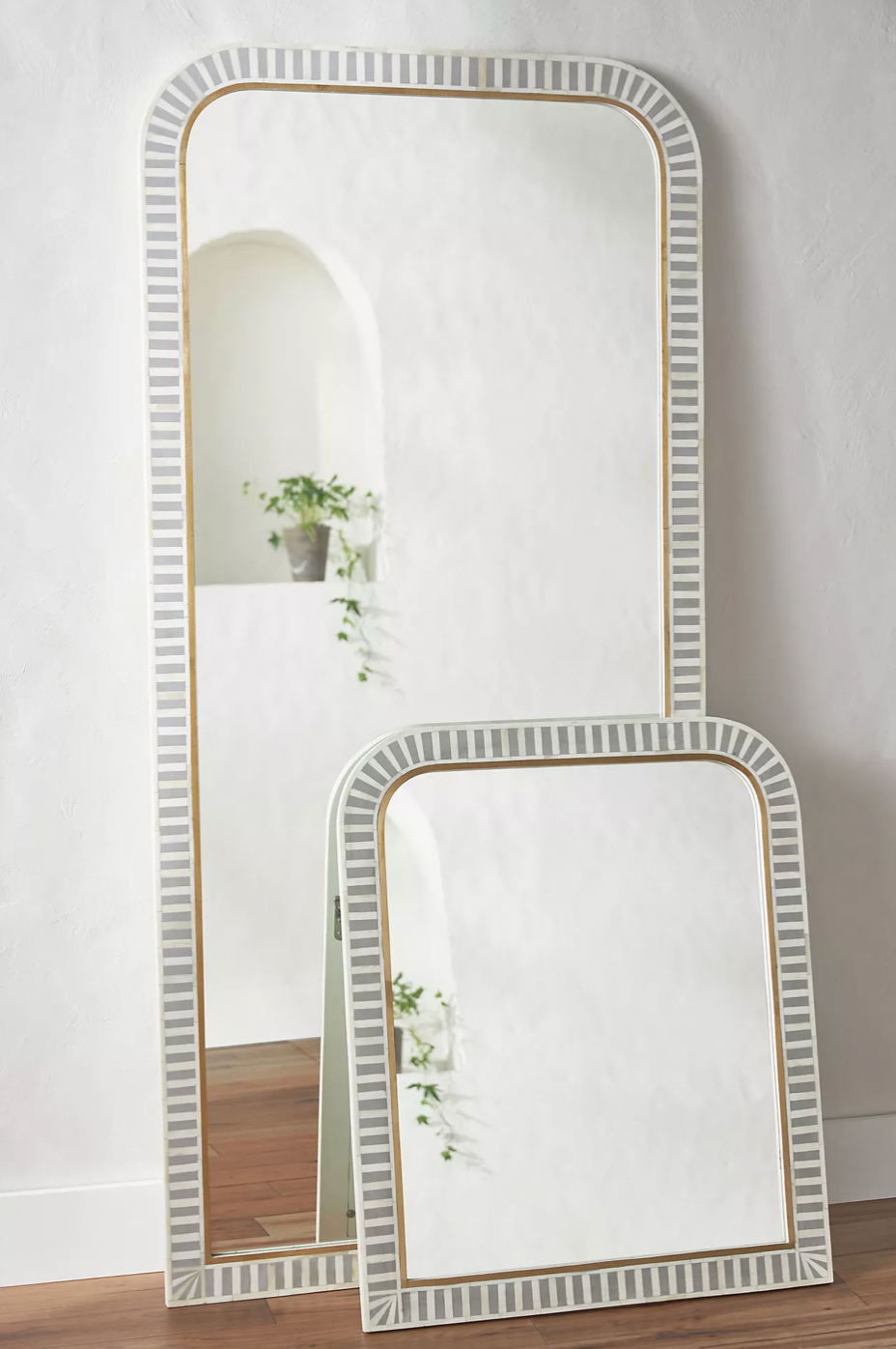 Suhira Waterfall Bone Inlay Floor Mirror