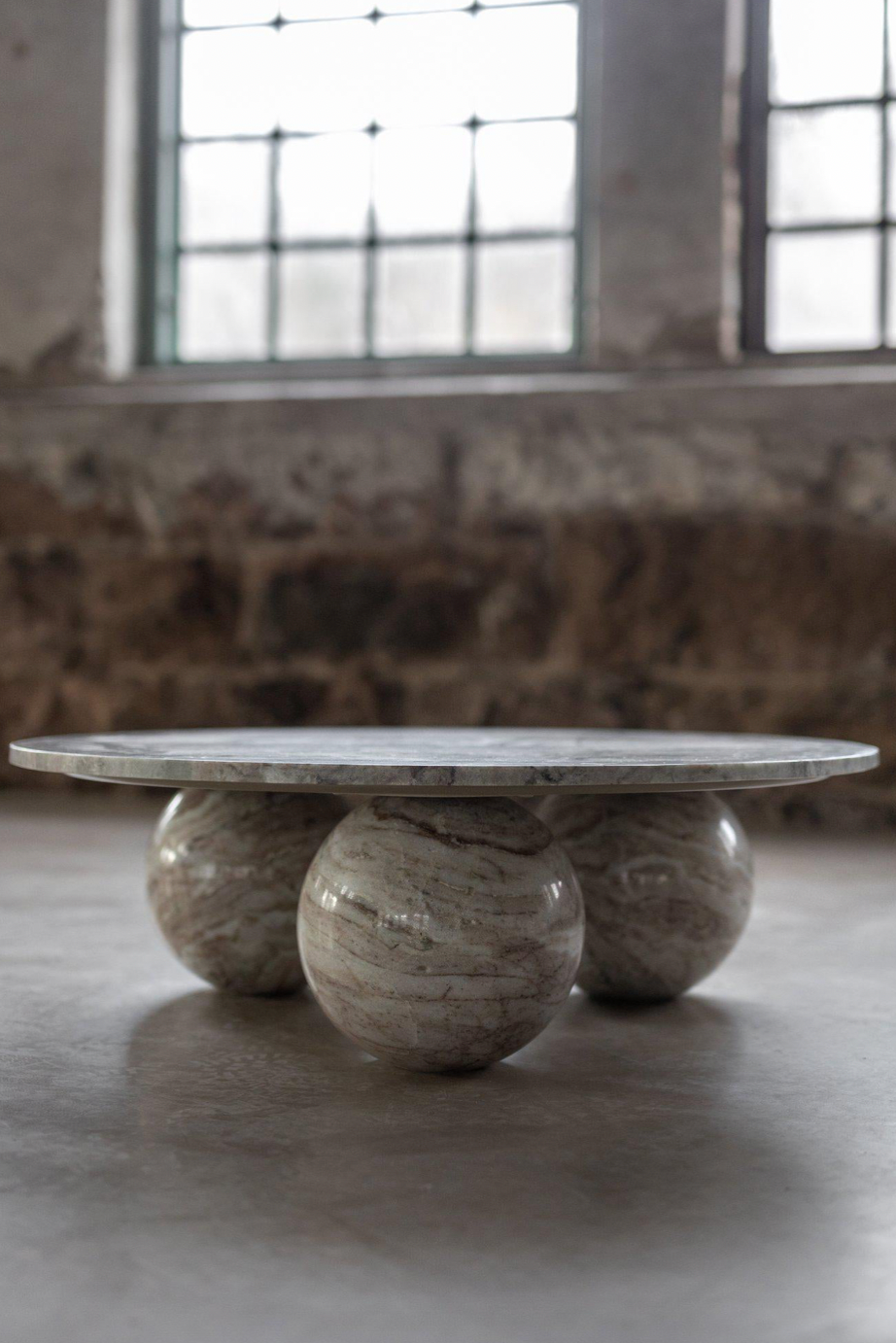 Sphira Marble Coffee Table Sphere Base