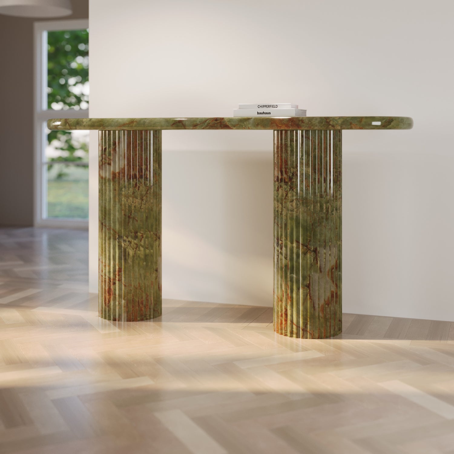 Fluted Telly Marble Console Table