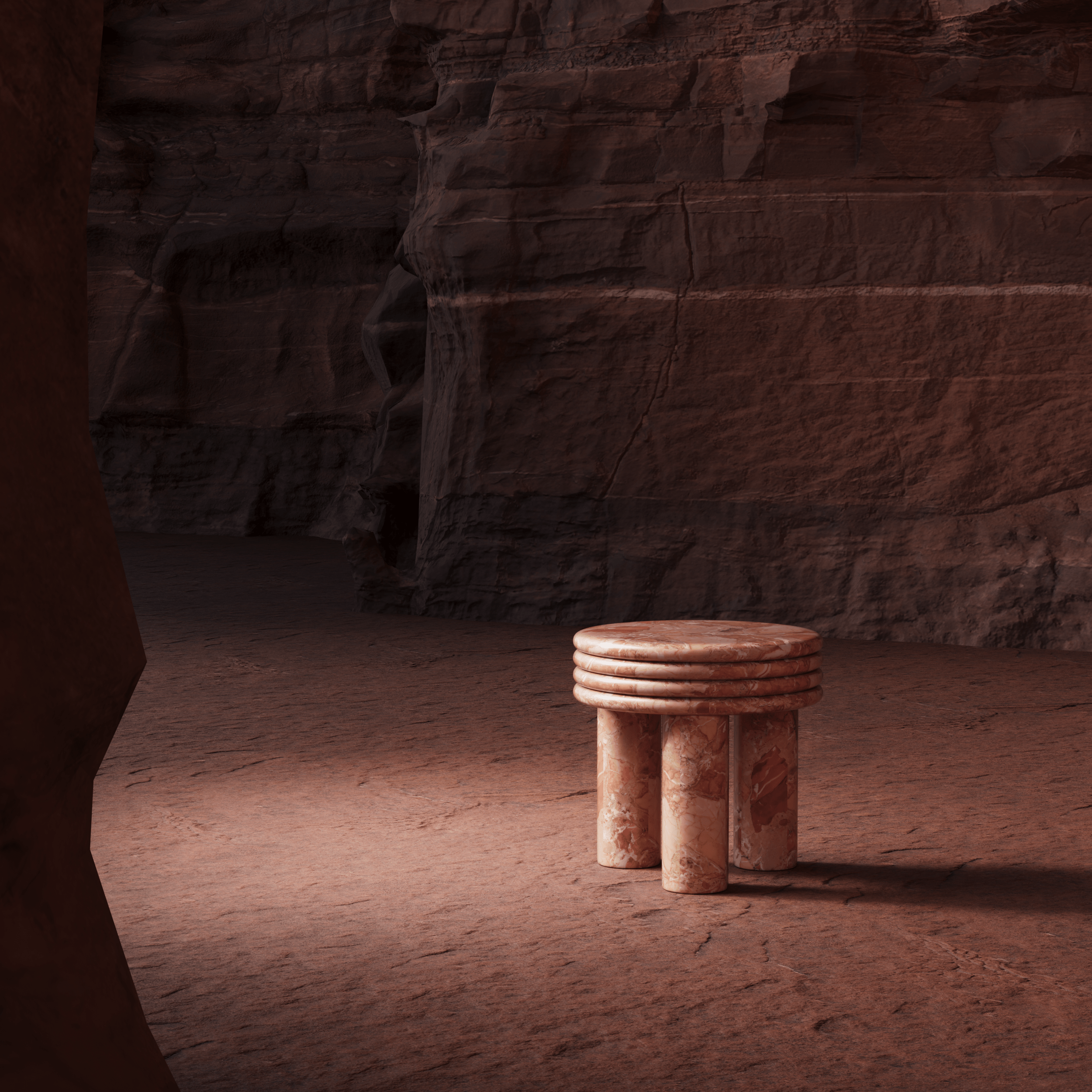 Sangria End Table - Breccia Pernice marble