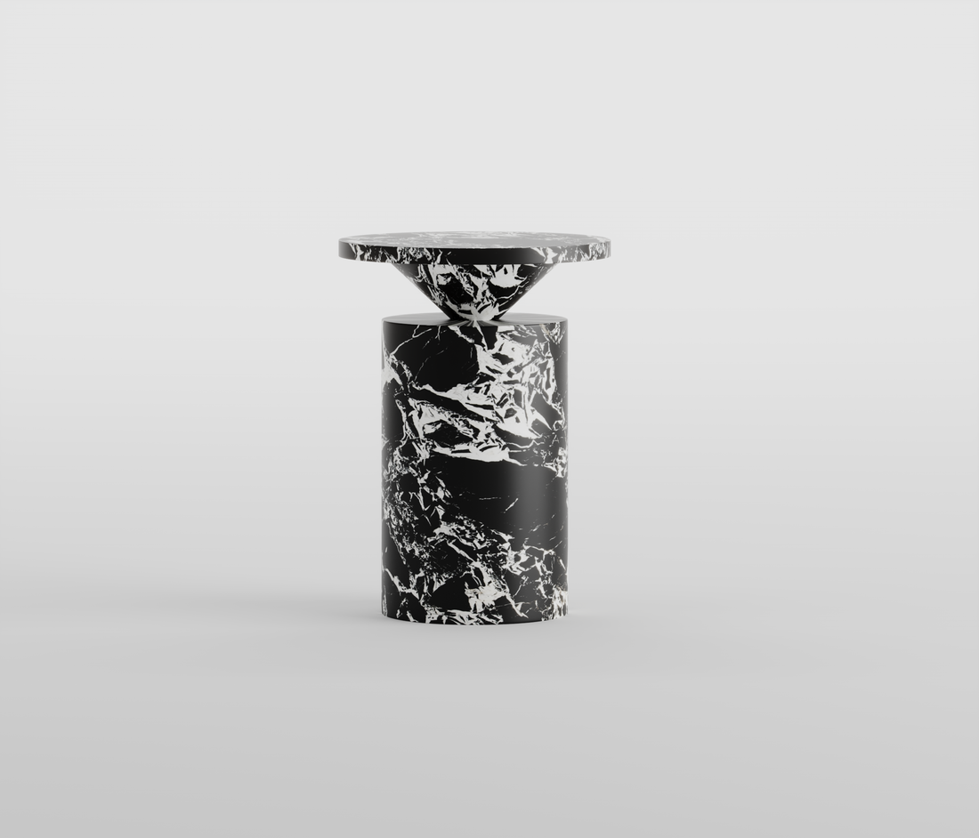 Dual Harmony Marble End Table