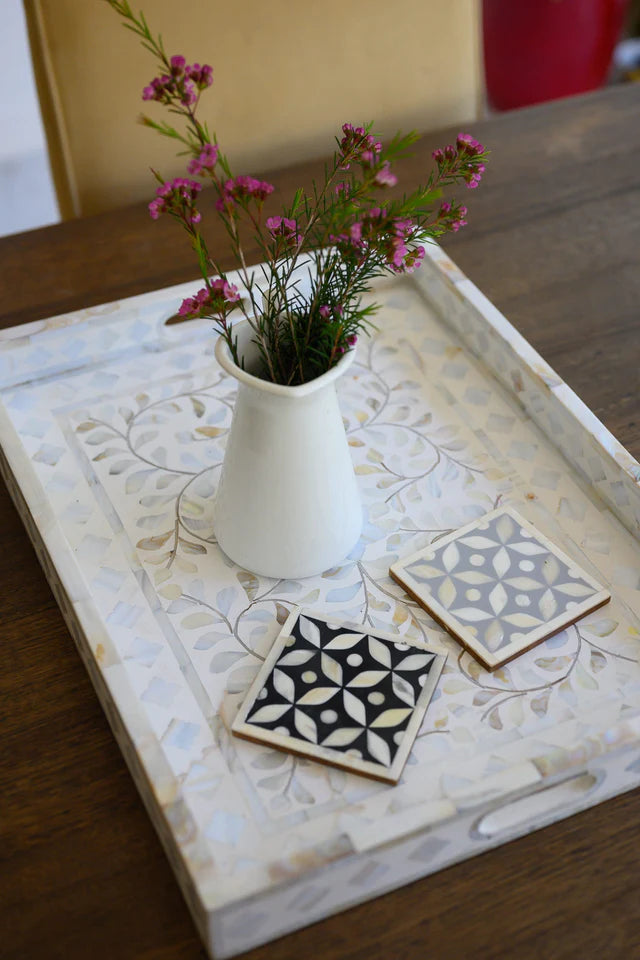 White Mother of Pearl Garden Tray