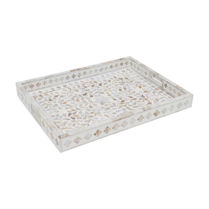 White Mother of Pearl Garden Tray