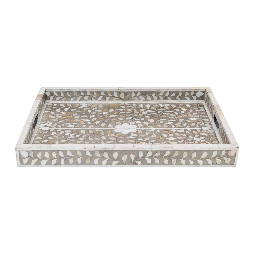 Mother of Pearl Tray in Grey Colour