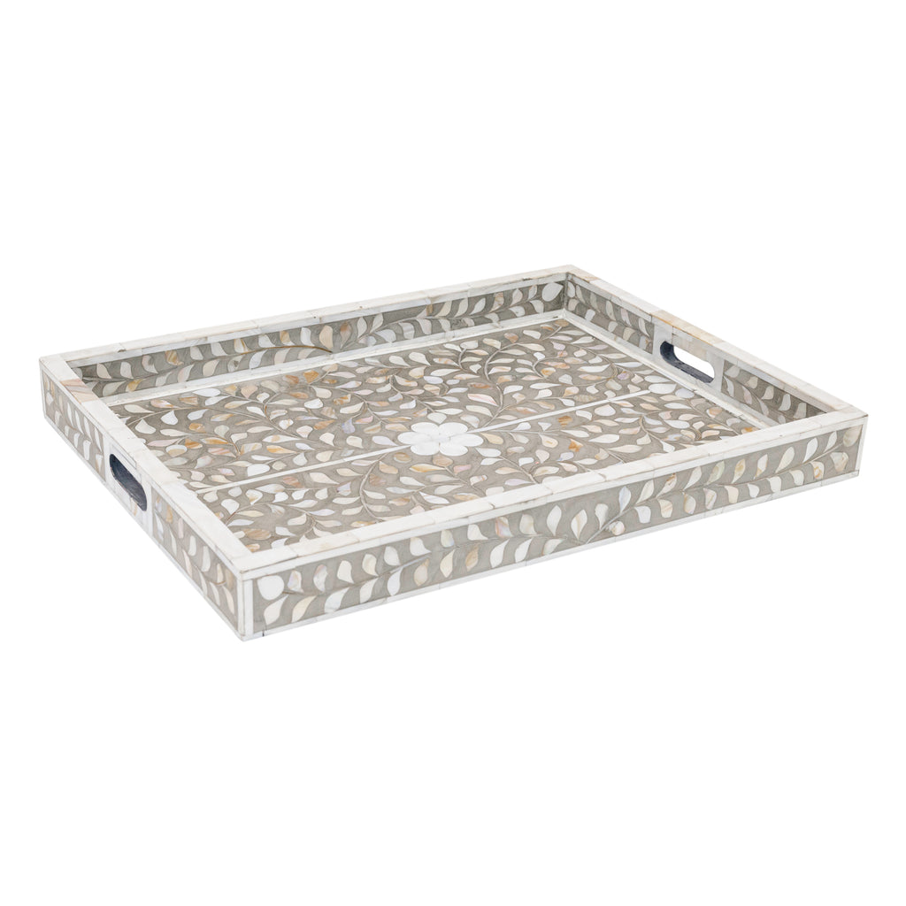 Mother of Pearl Tray in Grey Colour