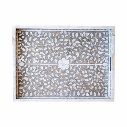 Mother of Pearl Tray in Grey Colour