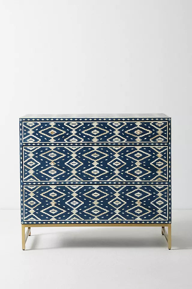 Ikat Inlay 3-Drawer Dresser - Ziba Homes