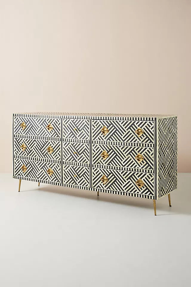 Mist Inlay 9-Drawer Dresser - Ziba Homes