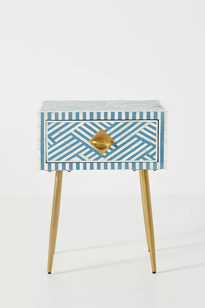 Mist Inlay Side Table - Ziba Homes