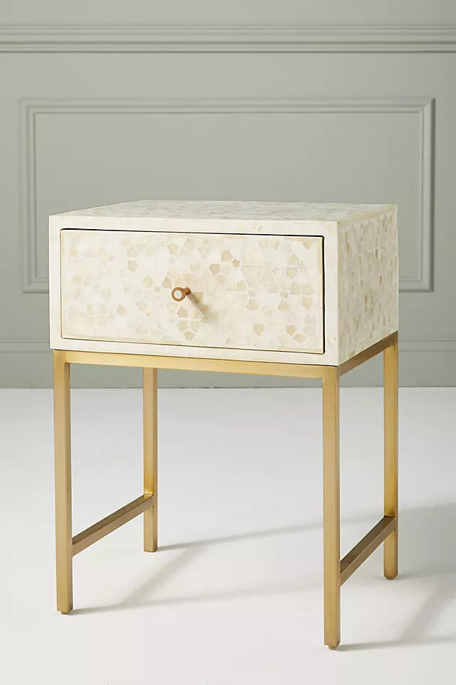 Star Inlay Bedside Table - Ziba Homes