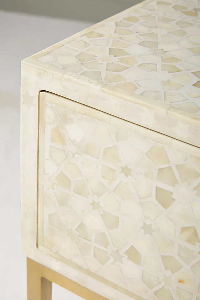 Star Inlay Bedside Table - Ziba Homes