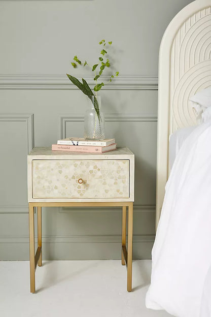 Star Inlay Bedside Table - Ziba Homes