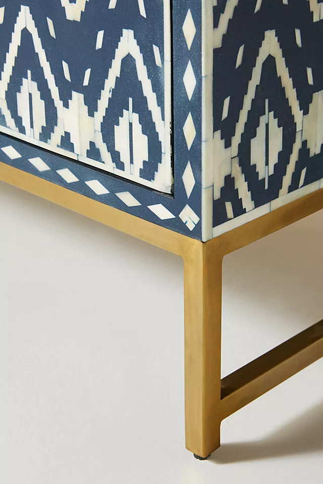 Ikat Inlay Drawer Storage Cabinet - Ziba Homes