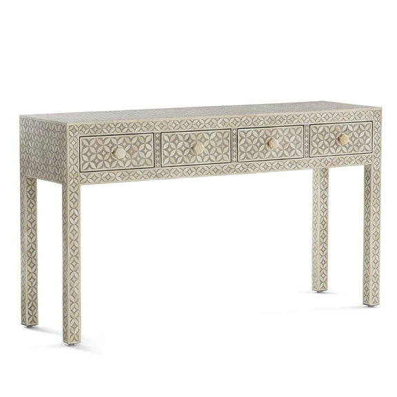 Medley Floral Inlay Console D - Ziba Homes