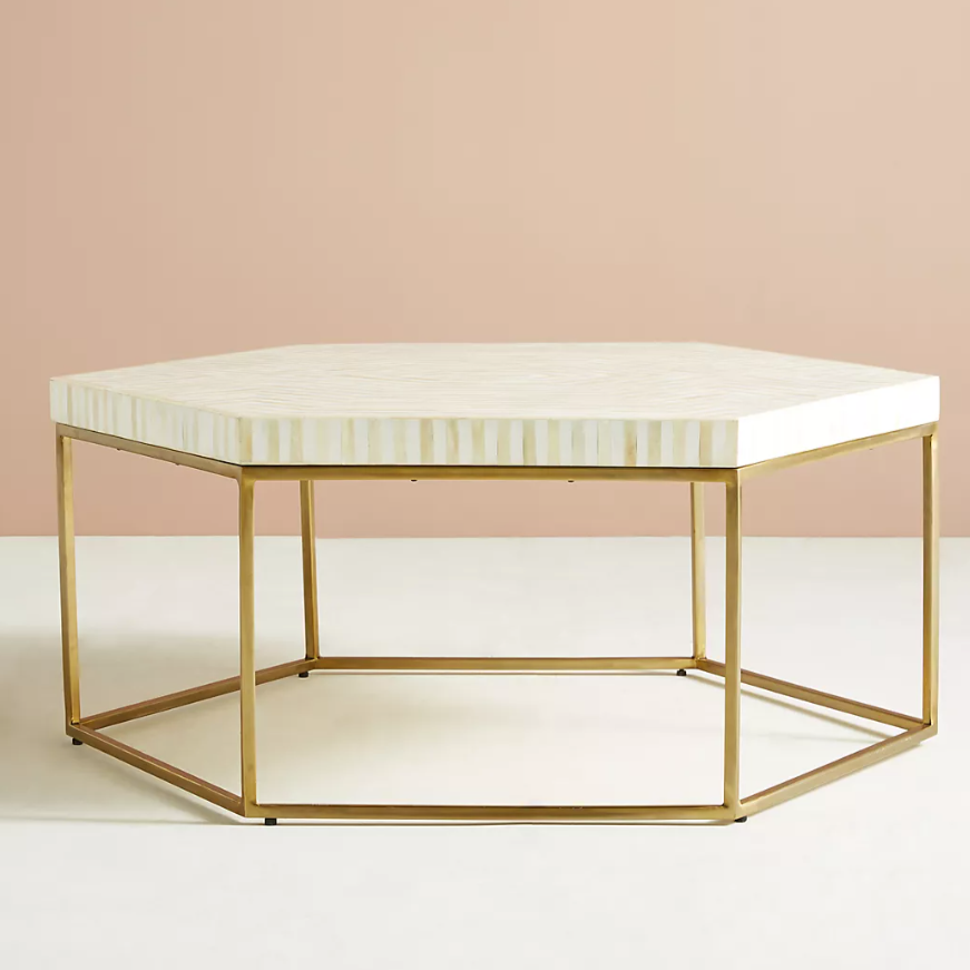 Gold hexagon coffee deals table